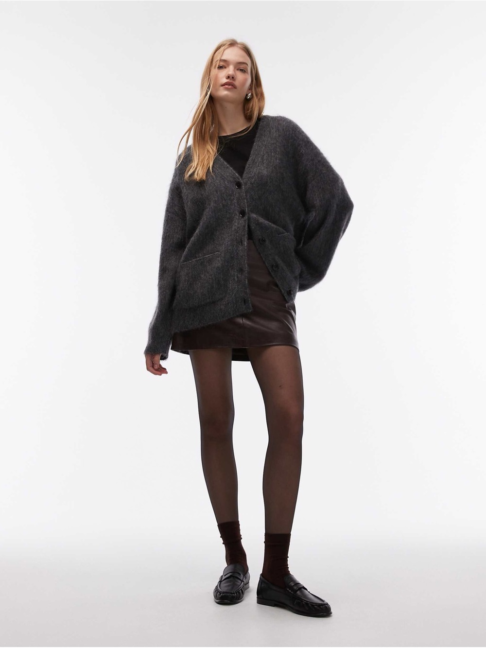 & Other Storie OVERSIZED MOHAIR-BLEND CARDIGAN Size Medium